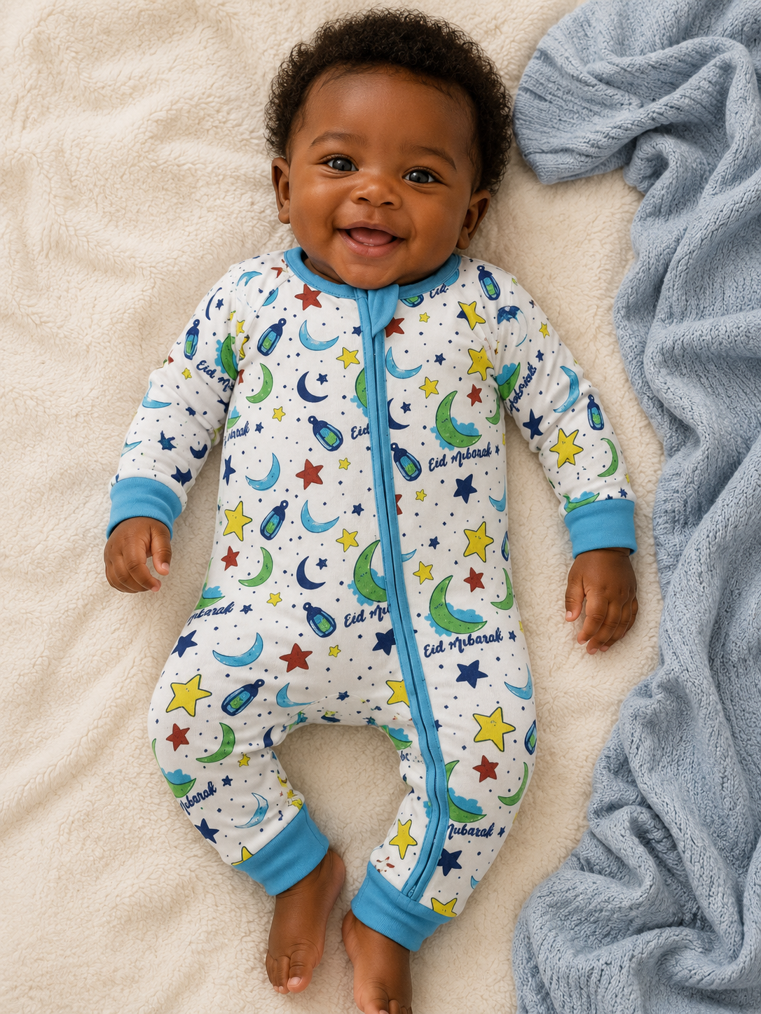Blue Moon &Stars Eid Romper