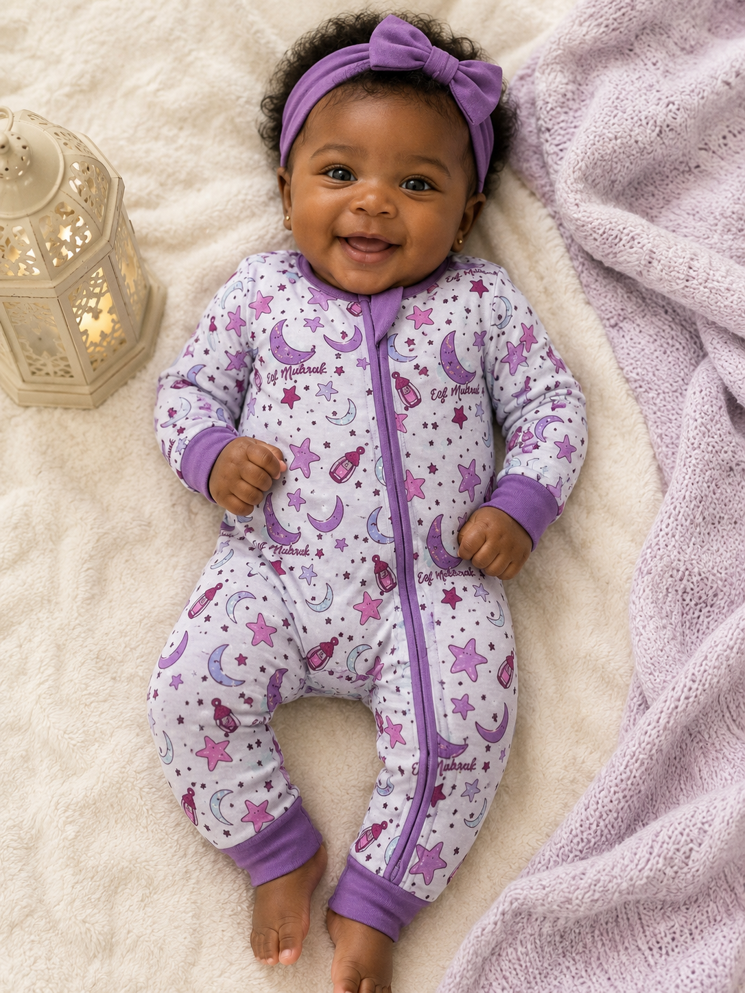 Purple Moon & Stars Eid Romper